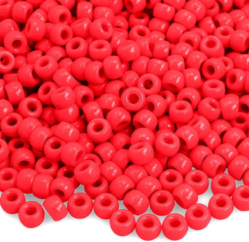 anpiwshjo Red Beads,1100 PCS Christmas Bead for Crafts,Beads for Bracelets,Pony Bead Bulk Jewelry Making for Bracelets Making,Christmas Bracelet Gifts for Girl(Red) - Image 1